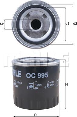 MAHLE OC 995 - Filtru ulei aaoparts.ro