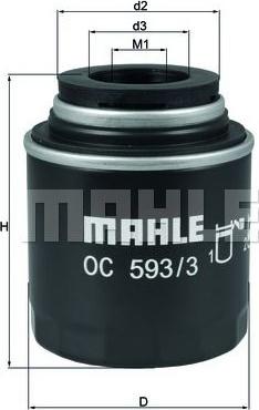 MAHLE OC 593/3 - Filtru ulei aaoparts.ro