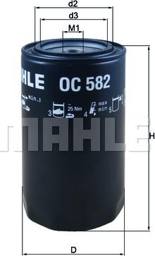 MAHLE OC 582 - Filtru ulei aaoparts.ro