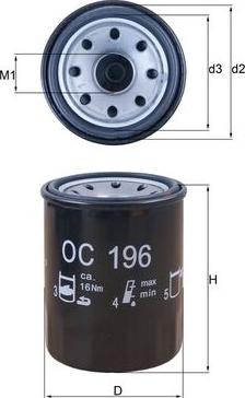 MAHLE OC 196 - Filtru ulei aaoparts.ro