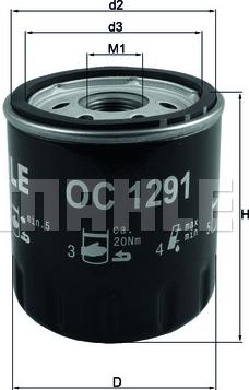 MAHLE OC 1291 - Filtru ulei aaoparts.ro