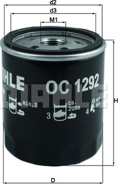 MAHLE OC 1292 - Filtru ulei aaoparts.ro