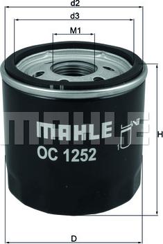 MAHLE OC 1252 - Filtru ulei aaoparts.ro