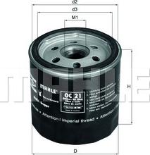 MAHLE OC 21 OF - Filtru ulei aaoparts.ro