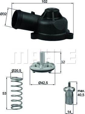 MAHLE TI 244 83D - Termostat,lichid racire aaoparts.ro