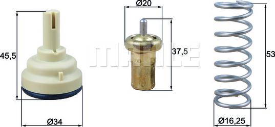 MAHLE TX 181 105D - Termostat,lichid racire aaoparts.ro