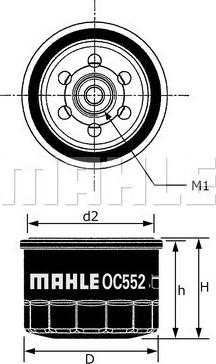 MAHLE OC 552 - Filtru ulei aaoparts.ro