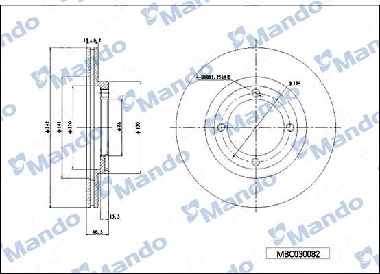 Mando MBC030082 - Disc frana aaoparts.ro