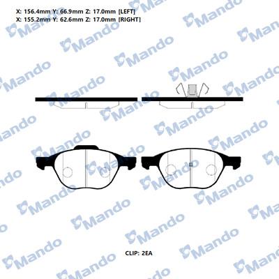 Mando RMPA06NS - Set placute frana,frana disc aaoparts.ro