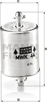 Mann-Filter MWK 44 - Filtru combustibil aaoparts.ro