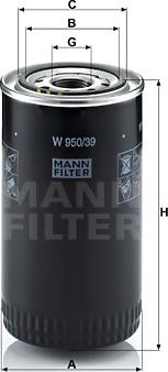 Mann-Filter W 950/39 - Filtru ulei aaoparts.ro