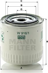 Mann-Filter W 916/1 - Filtru ulei aaoparts.ro