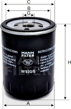 Mann-Filter W 930/6 - Filtru ulei aaoparts.ro