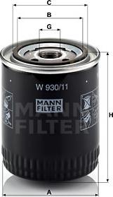 Mann-Filter W 930/11 - Filtru ulei aaoparts.ro