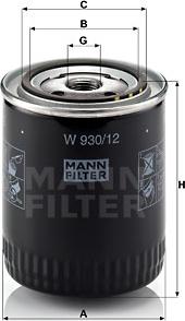 Mann-Filter W 930/12 - Filtru ulei aaoparts.ro