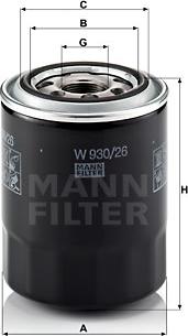 Mann-Filter W 930/26 - Filtru ulei aaoparts.ro