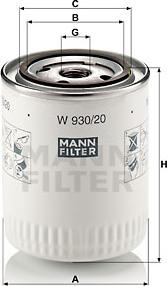 Mann-Filter W 930/20 - Filtru ulei aaoparts.ro