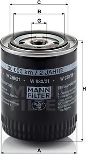 Mann-Filter W 930/21 - Filtru ulei aaoparts.ro