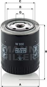 Mann-Filter W930 - Filtru ulei aaoparts.ro