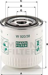 Mann-Filter W 920/38 - Filtru ulei aaoparts.ro