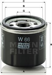 Mann-Filter W 66 - Filtru ulei aaoparts.ro