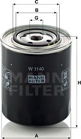 Mann-Filter W 1140 - Filtru ulei aaoparts.ro