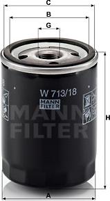 Mann-Filter W 713/18 - Filtru ulei aaoparts.ro