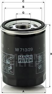 Mann-Filter W713/29 - Filtru ulei aaoparts.ro