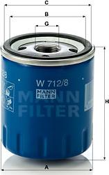 Mann-Filter W 712/8 - Filtru ulei aaoparts.ro