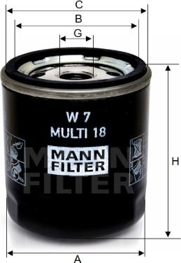 Mann-Filter W 7 MULTI 18 - Filtru ulei aaoparts.ro