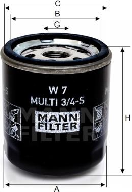 Mann-Filter W 7 MULTI 3/4-S - Filtru ulei aaoparts.ro