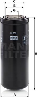 Mann-Filter WH 980 - Filtru hidraulic, cutie de viteze automata aaoparts.ro