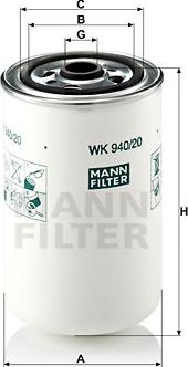 Mann-Filter WK 940/20 - Filtru combustibil aaoparts.ro