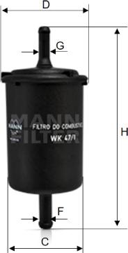 Mann-Filter WK 47/1 - Filtru combustibil aaoparts.ro