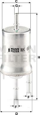 Mann-Filter WK 69 - Filtru combustibil aaoparts.ro