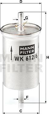 Mann-Filter WK 612/6 - Filtru combustibil aaoparts.ro