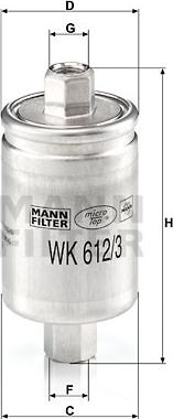 Mann-Filter WK 612/3 - Filtru combustibil aaoparts.ro