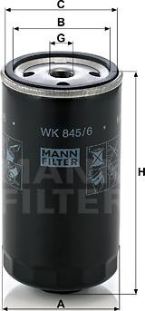 Mann-Filter WK 845/6 - Filtru combustibil aaoparts.ro