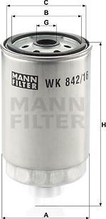 Mann-Filter WK 842/16 - Filtru combustibil aaoparts.ro