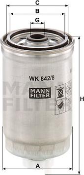 Mann-Filter WK 842/8 - Filtru combustibil aaoparts.ro