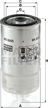 Mann-Filter WK 854/5 - Filtru combustibil aaoparts.ro