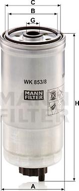 Mann-Filter WK 853/8 - Filtru combustibil aaoparts.ro