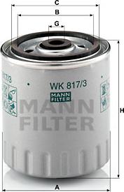 Mann-Filter WK 817/3 x - Filtru combustibil aaoparts.ro