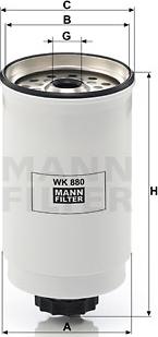 Mann-Filter WK 880 - Filtru combustibil aaoparts.ro