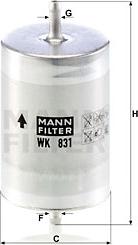 Mann-Filter WK 831 - Filtru combustibil aaoparts.ro