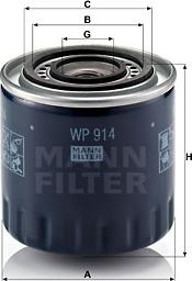 Mann-Filter WP 914 - Filtru ulei aaoparts.ro