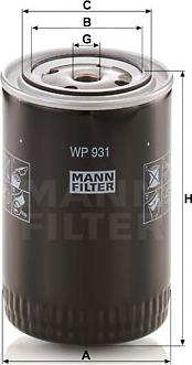 Mann-Filter WP 931 - Filtru ulei aaoparts.ro