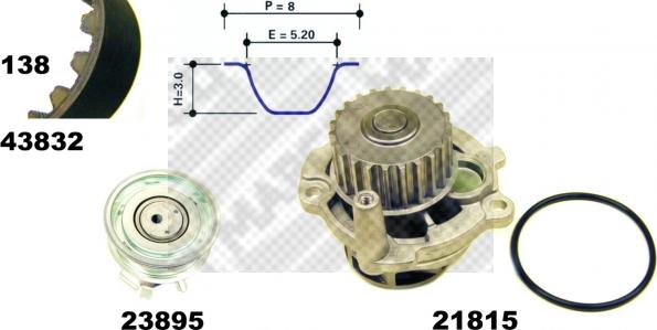 Mapco 41832 - Set pompa apa + curea dintata aaoparts.ro
