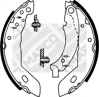 Mapco 8122 - Set saboti frana aaoparts.ro