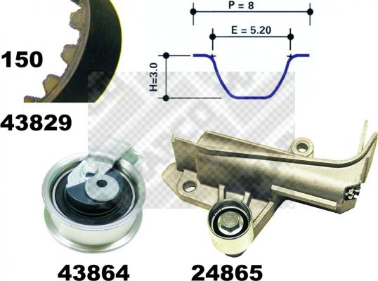 Mapco 23902 - Set curea de distributie aaoparts.ro